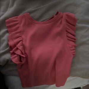 Zara Pink Ruffle Sleeve Top. Never woren. SIZE S. Take offer